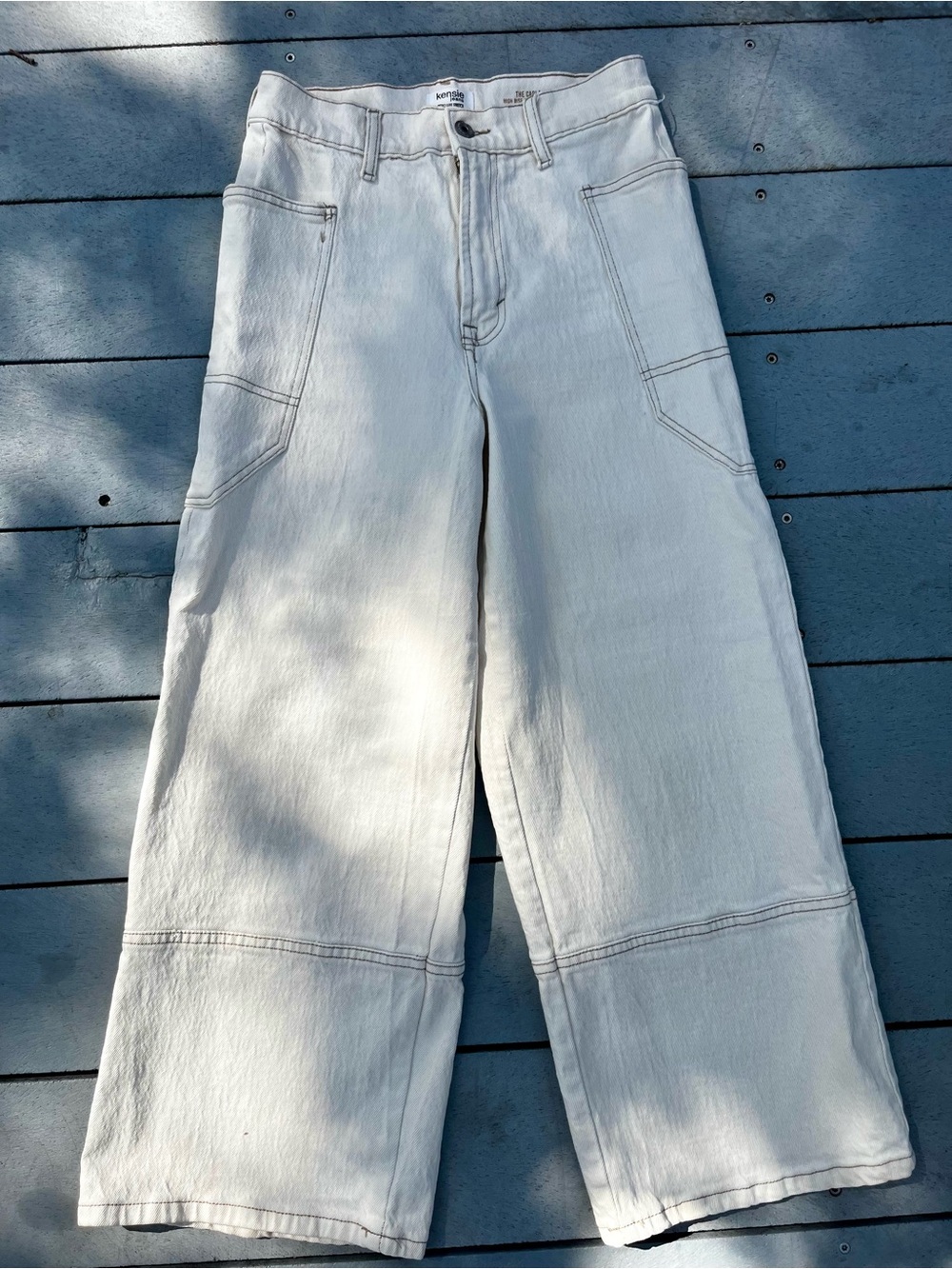 Wide Leg Cream White Jeans by Kensie